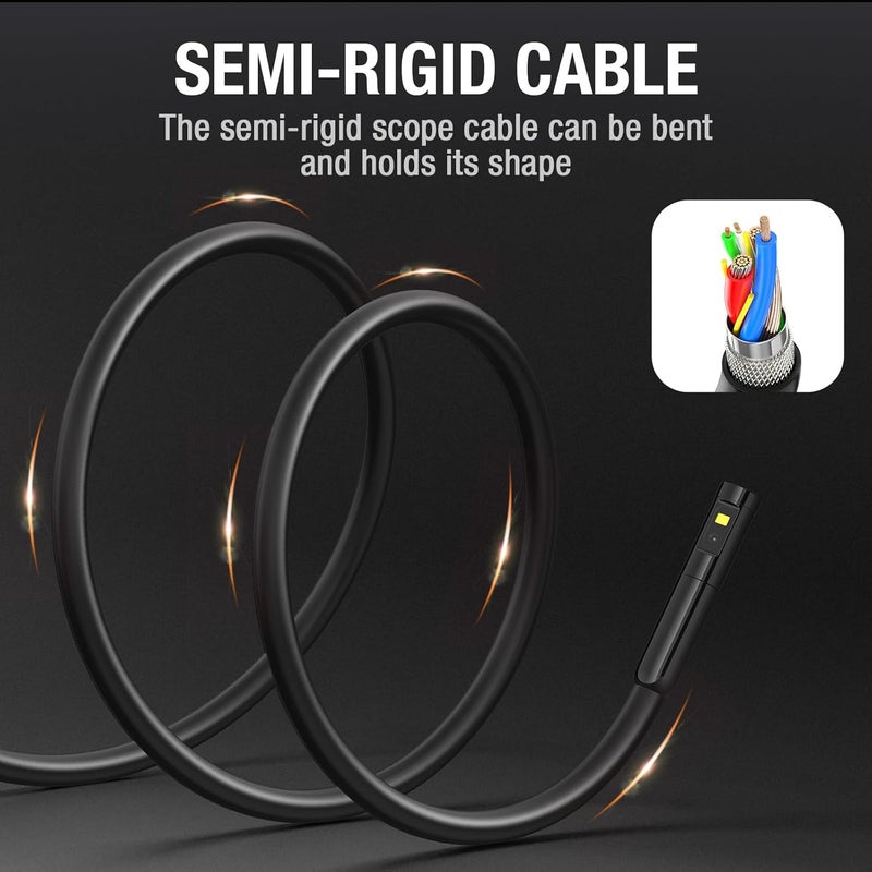 Teslong Dual Lens Endoscope Camera with Light, 4.3" HD Snake Borescope Inspection Camera, Automotive Scope Cam with Flexible Cable, Home Waterproof Fiber Optic for Sewer Drain Pipe (16.5FT) - Image 5